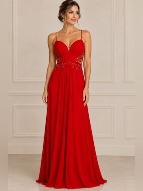 Anny Lee Vibrant Red formal wedding prom Maxi Dress